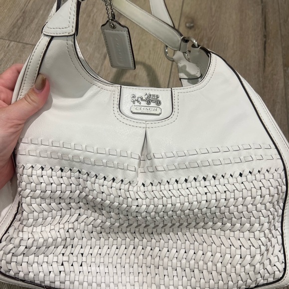 Coach White Woven Shoulder Bag - Picture 1 of 5